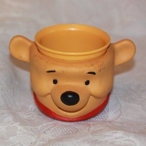 Vintage 3D Pooh Bear Plastic and Rubber Children's Cup Disney Winnie Pooh
